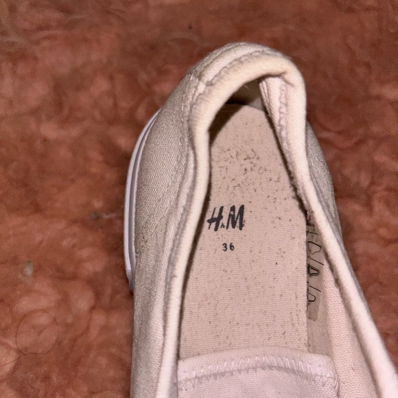 h&m white high platform canvas sneakers - Picture 4 of 5